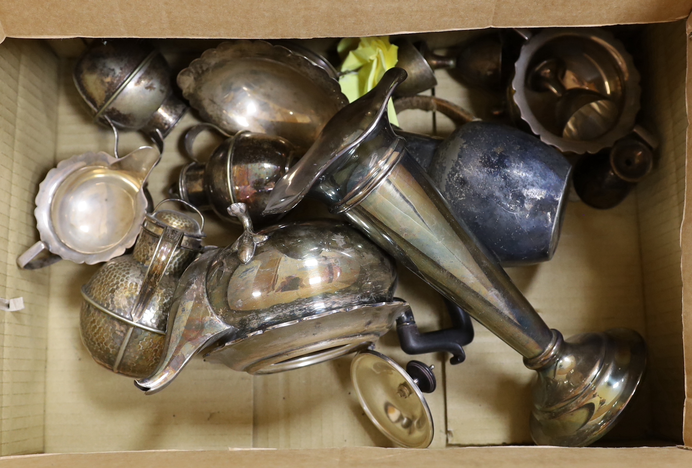 A quantity of various collectables including Japanese porcelain, plated wares, studio pottery together with a quantity of silver plated items